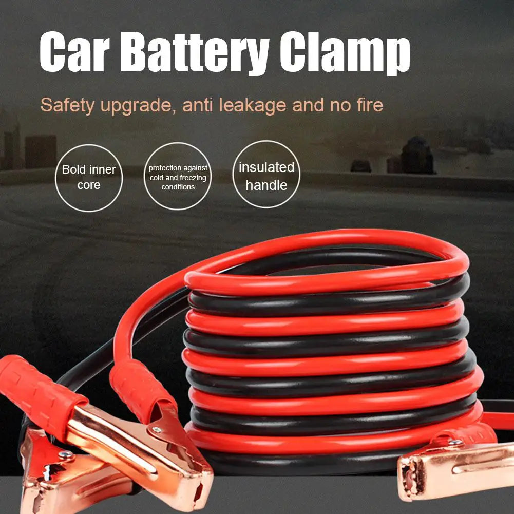 Car Battery Clip Battery Jump Cable 480G Alligator Clip Battery Cord Emergency Jump Starter Car With Firewire 500A Cable Clamps Peaceful Pleasures Health and Wellness