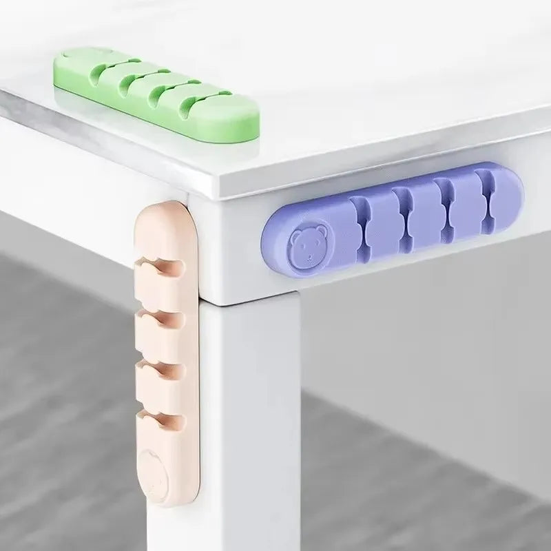 4 Wire Slot USB Cable Organizer Management Wire Holder Cable Winder Tidy Silicone Clips For Mouse Keyboard Earphone Protector Peaceful Pleasures Health and Wellness