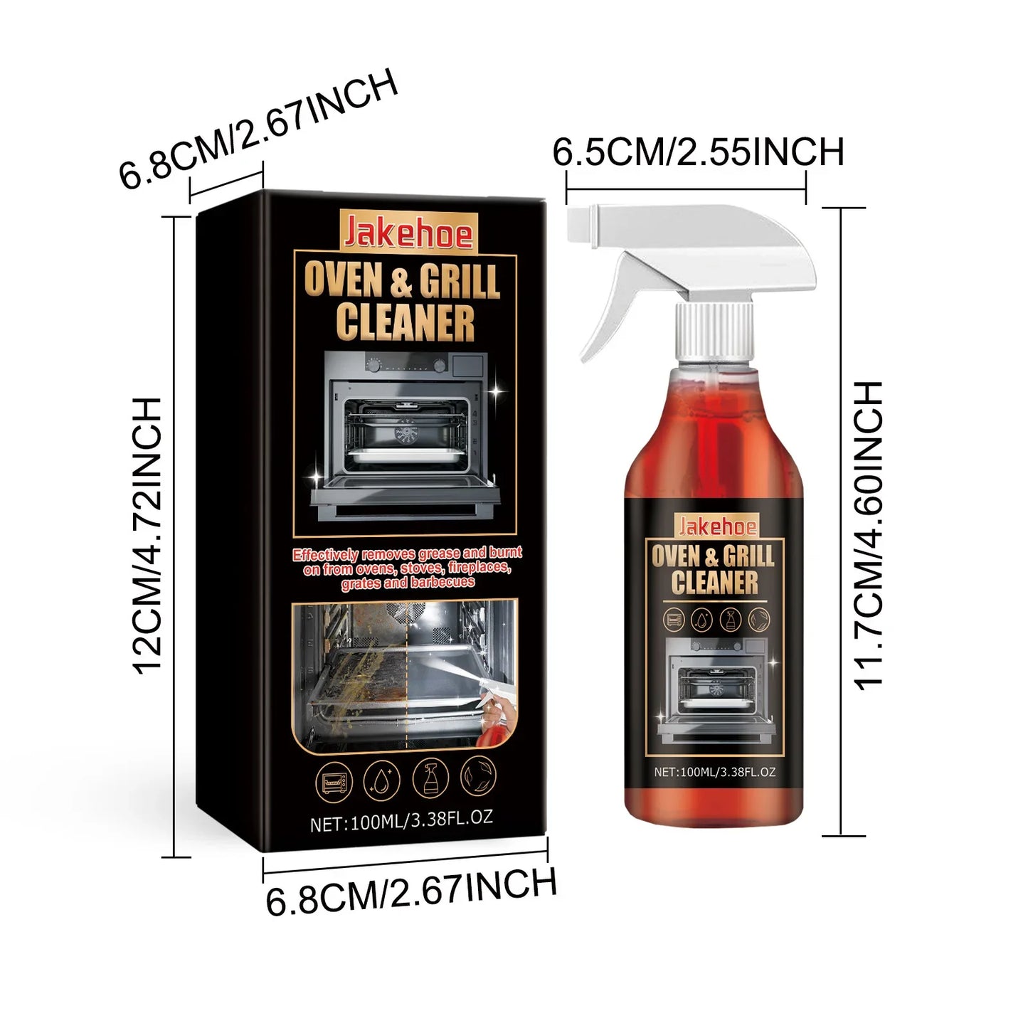 JAKEHOE Oven & Stove Foam Cleaner – Grease & Grime Remover 100ml Oven Foam Cleaner Oasis Select 100ml boxed