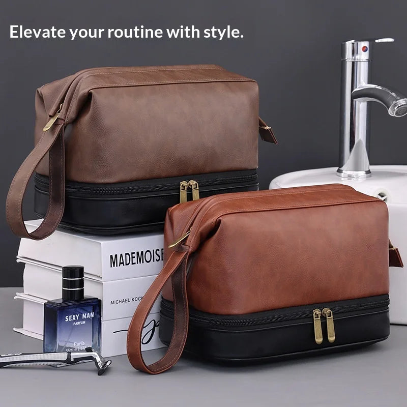 New High-end Men's Toiletry Bag, Business Makeup Bag, Travel Portable Large-capacity Skin Care Product Storage Bag Peaceful Pleasures Health and Wellness