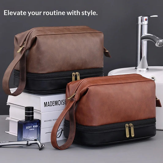 New High-end Men's Toiletry Bag, Business Makeup Bag, Travel Portable Large-capacity Skin Care Product Storage Bag Peaceful Pleasures Health and Wellness