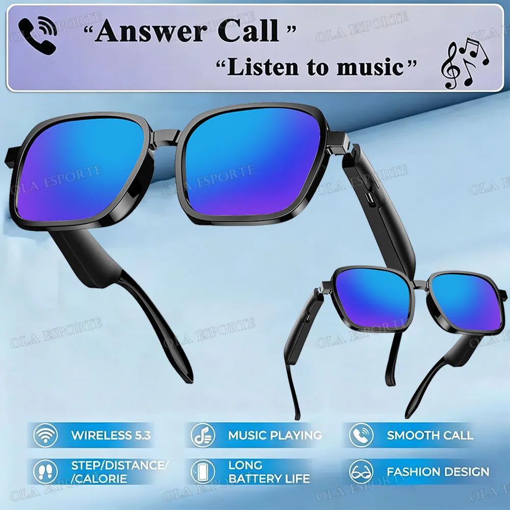 Bluetooth Smart Sunglasses | Open-Ear Audio, UV Protection, IPX5
