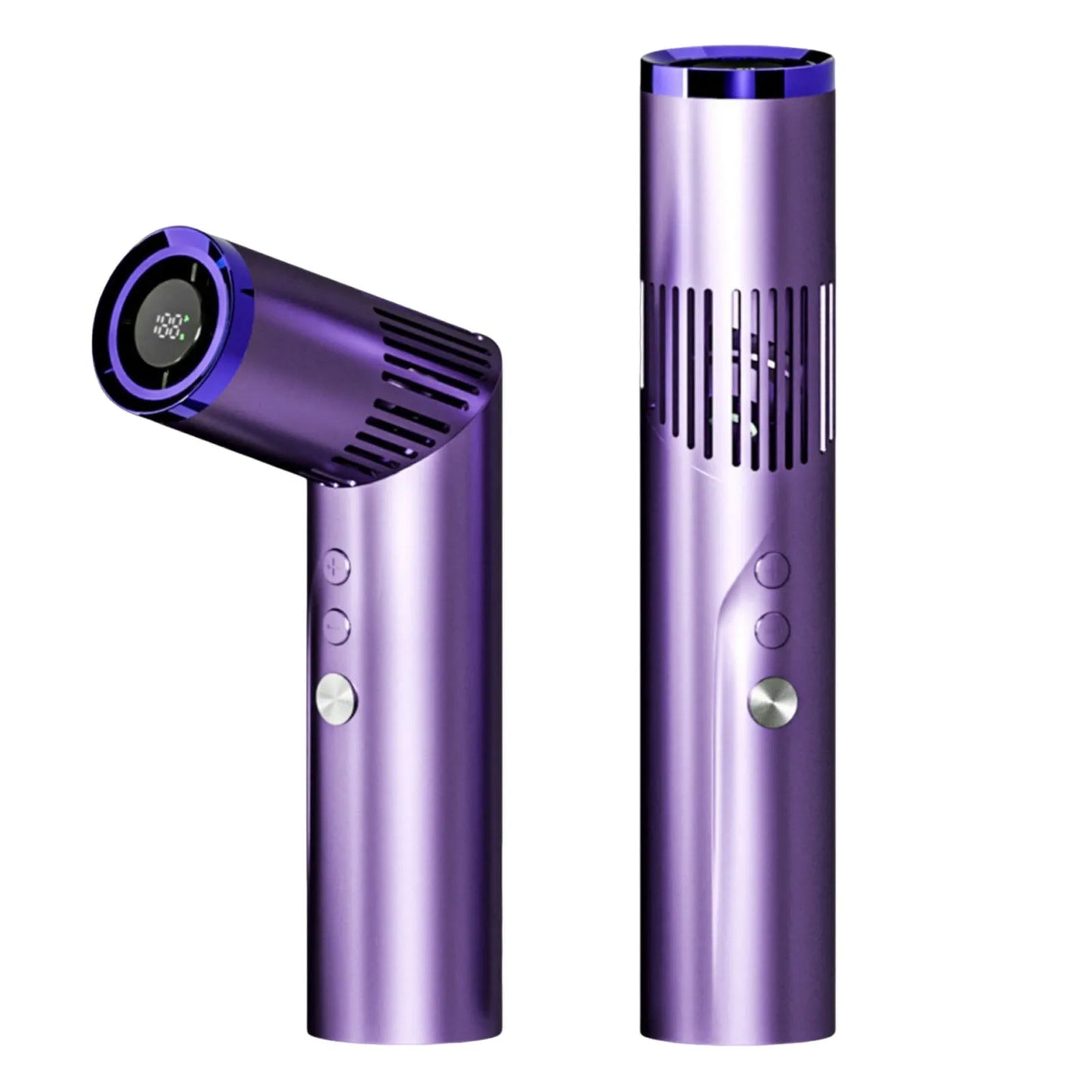 Type-C ABS Rechargeable Mini Fans with Handheld & Digital Display Whirlwind Cooler Fans for Women & Men Hot Weather Activities Peaceful Pleasures Health and Wellness Purple 100V-240V EU Plug