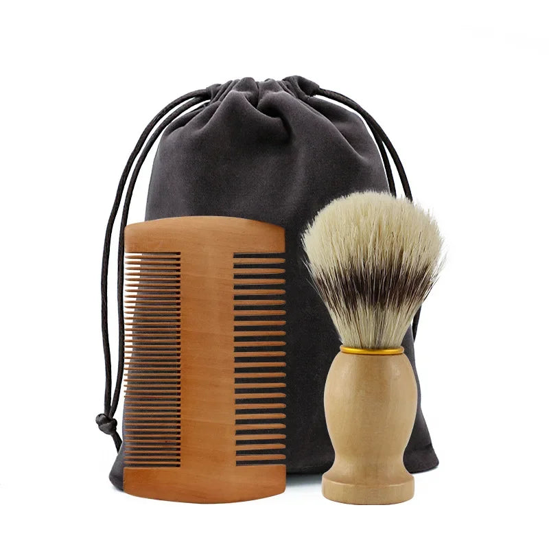 Beard Shaping Template & Wood Comb – All-in-One Grooming Tool