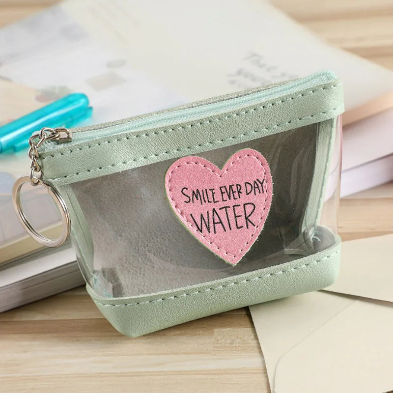 Coin Purse Jelly Transparent Wallet Key Coin Lipstick Change Storage Bag PU Jelly Transparent Fashionable Women Girl Jelly Peaceful Pleasures Health and Wellness 1