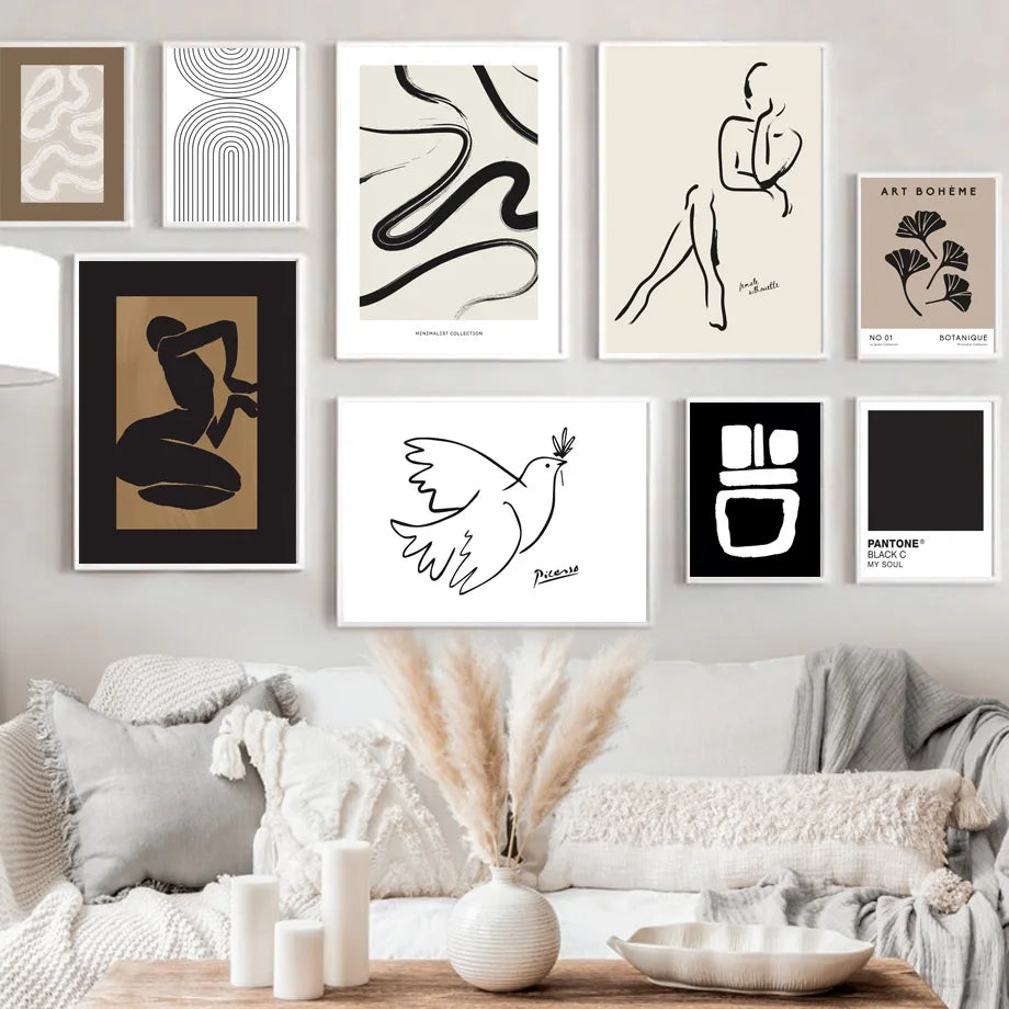 Nordic Abstract Canvas Wall Art | Neutral Minimalist Gallery Print Canvas Wall Art Peaceful Pleasures Health and Wellness