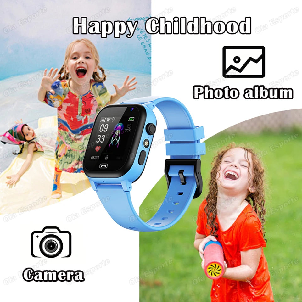 Kids Smart Watch GPS SOS Video Call 2G SIM Waterproof Camera