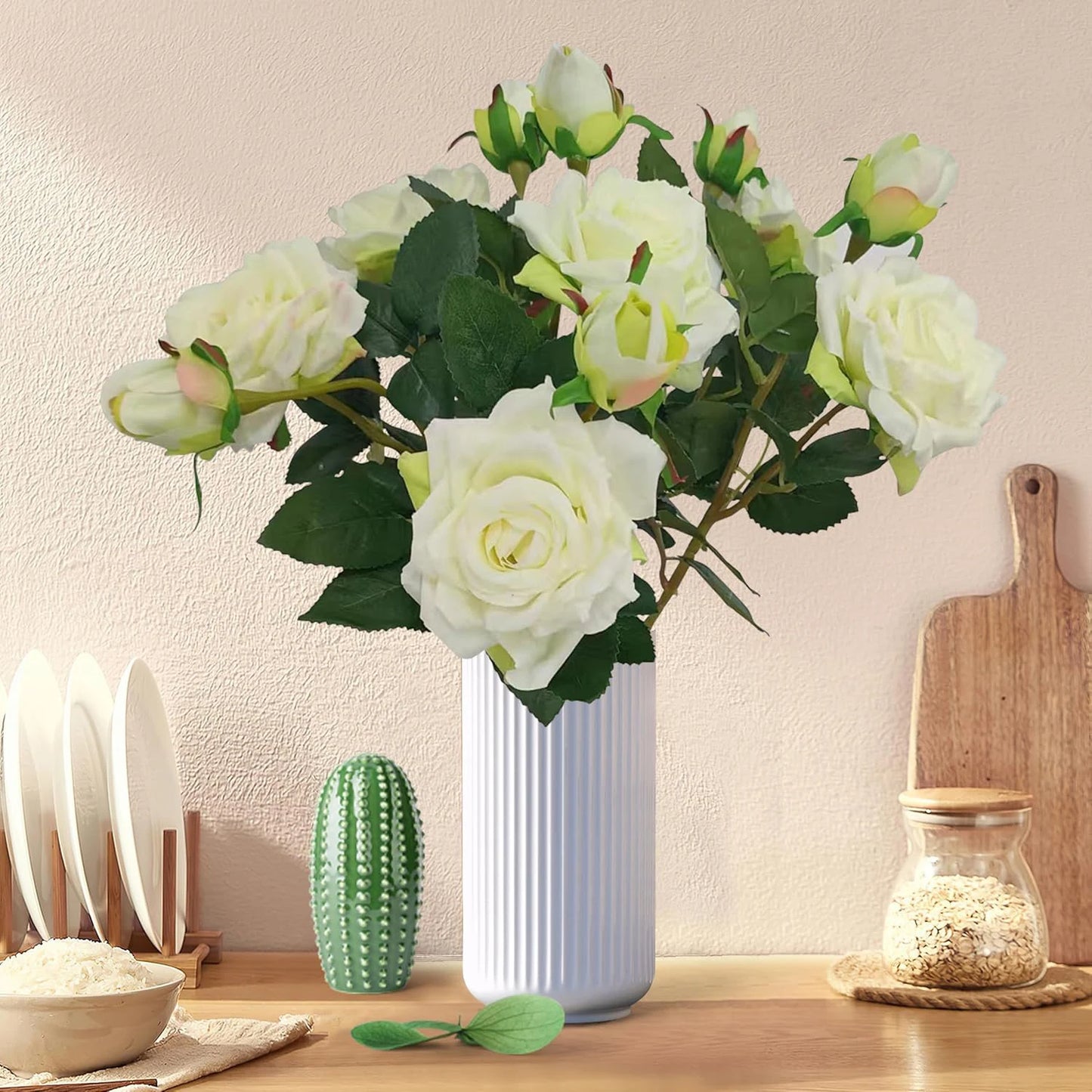 Artificial Silk Rose Bouquet | Wedding & Home Décor – 1/5 Pcs