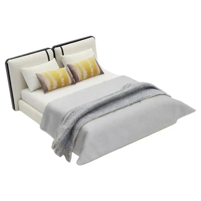 Miniature Single Bed Model – Cream ABS Dollhouse Bedroom Furniture