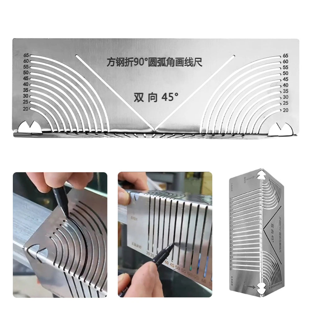 Precision-Flex Angle Arc Marking Tool Metal Fabrication Pipe Saddle Cutting Guide All In 1 Measuring For Welding Metalworking Peaceful Pleasures Health and Wellness