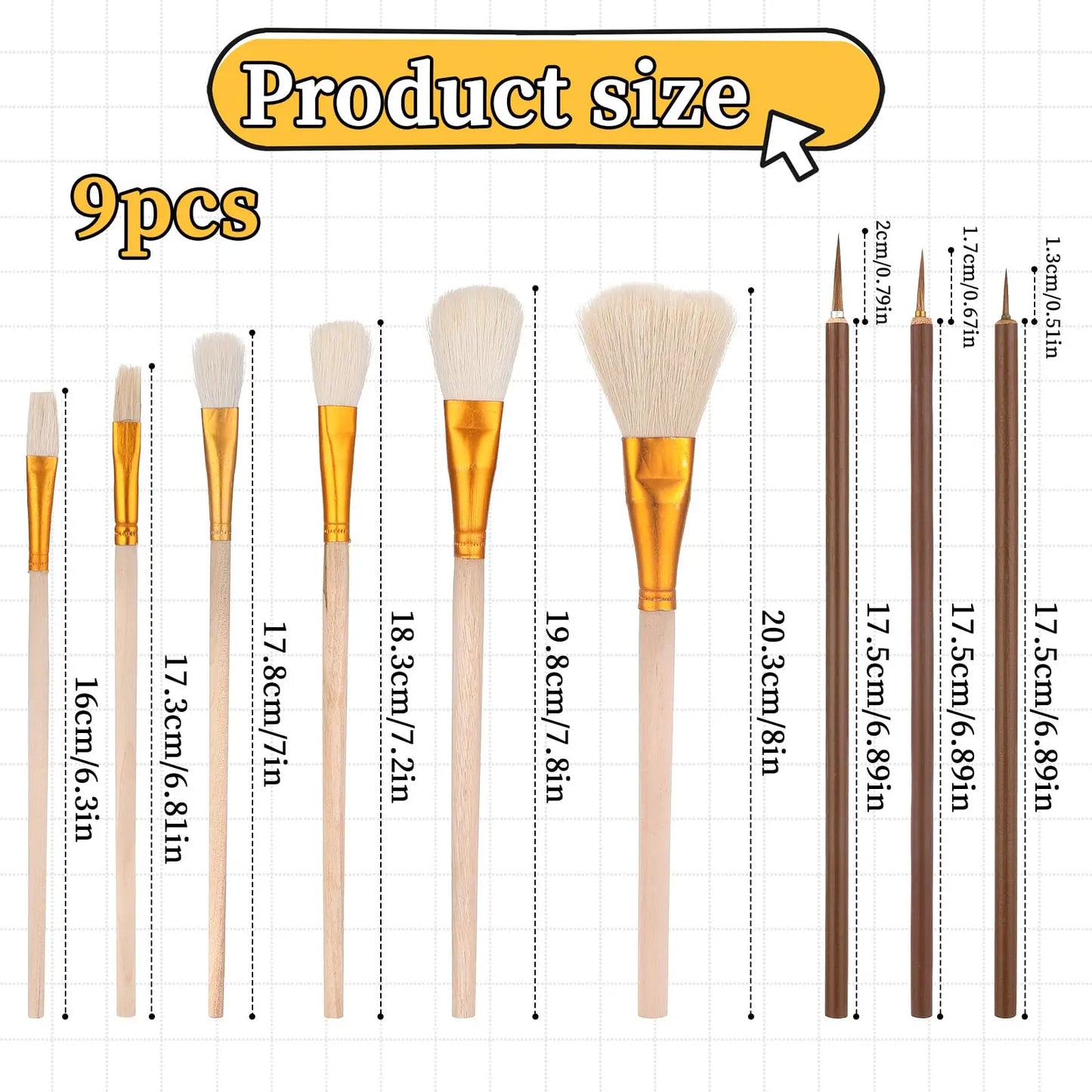 Bview Art Premium Ceramic Glazing Brush 9 Pottery Painting Tools