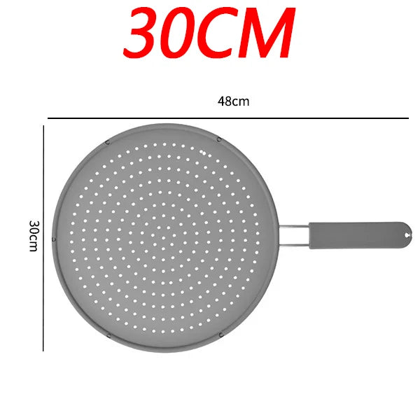 Silicone Splatter Screen with Stainless Steel Handle – Heat-Resistant Oil Splash Guard for Frying Pans