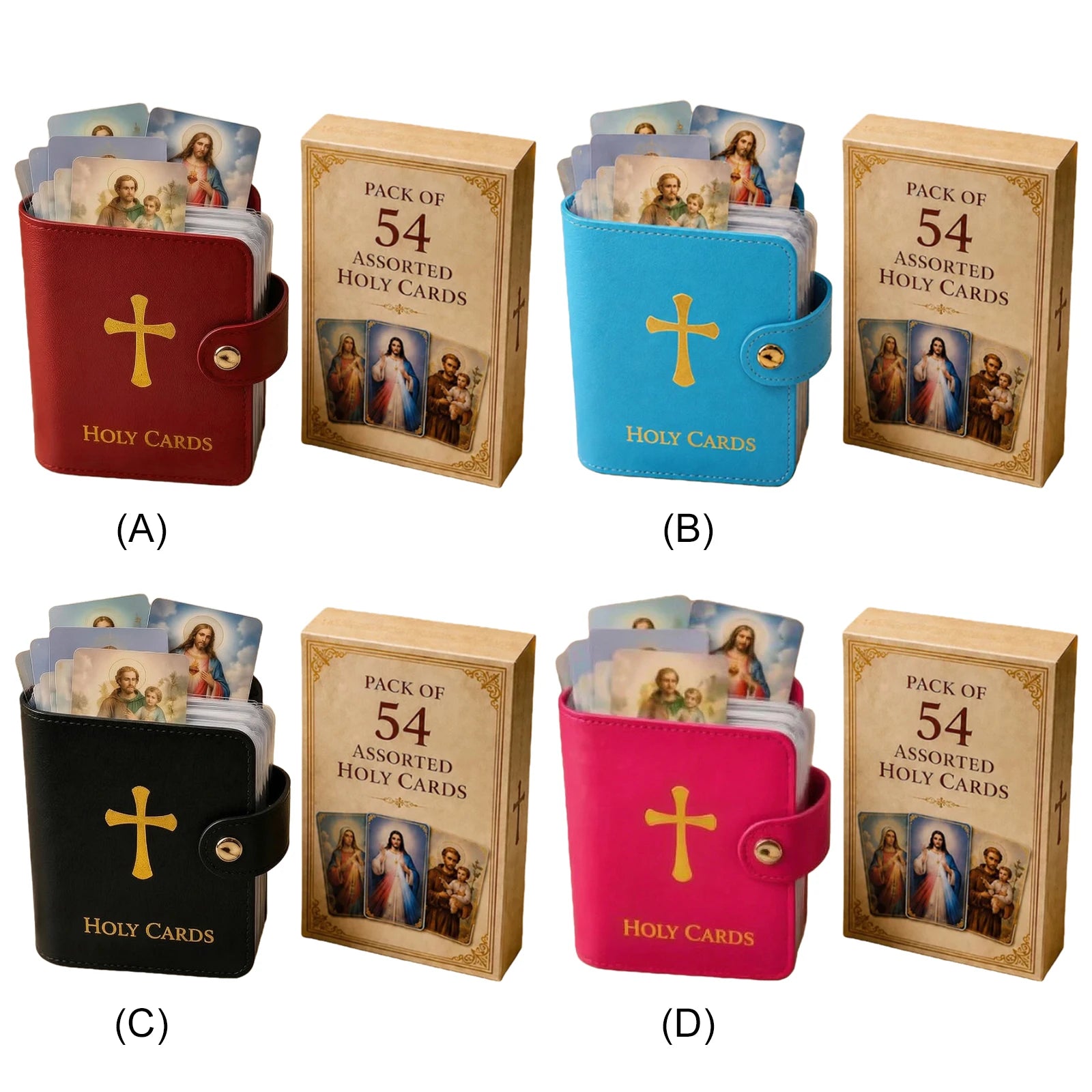 Versatile Prayer Cards Holders with Snap Closure Mini Saints Cards Wallet Multi Purpose for Religious Confirmation Baptism Gift Peaceful Pleasures Health and Wellness