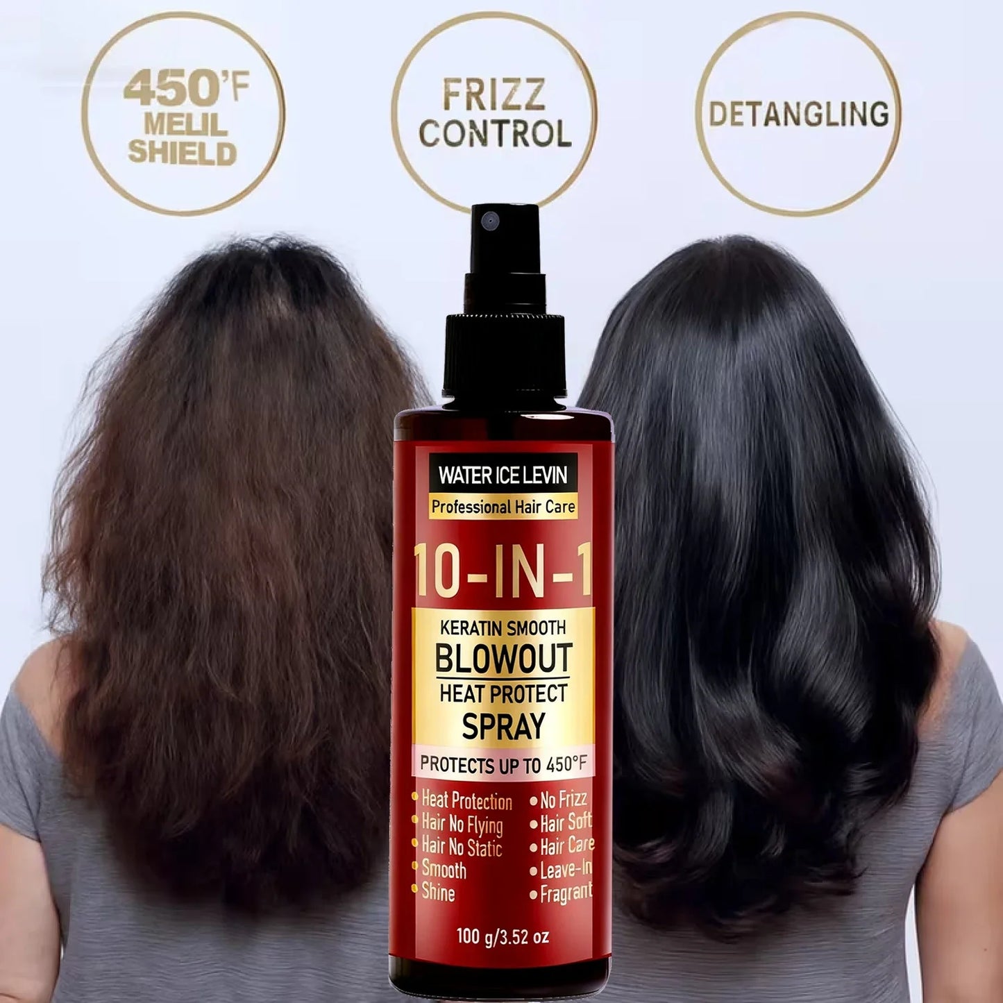 10-in-1 Keratin Heat Protect Spray | Anti-Frizz, 450°F