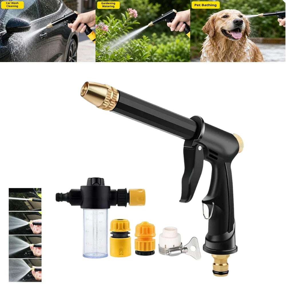 High Pressure Water Gun – Adjustable Nozzle & Foam Cannon
