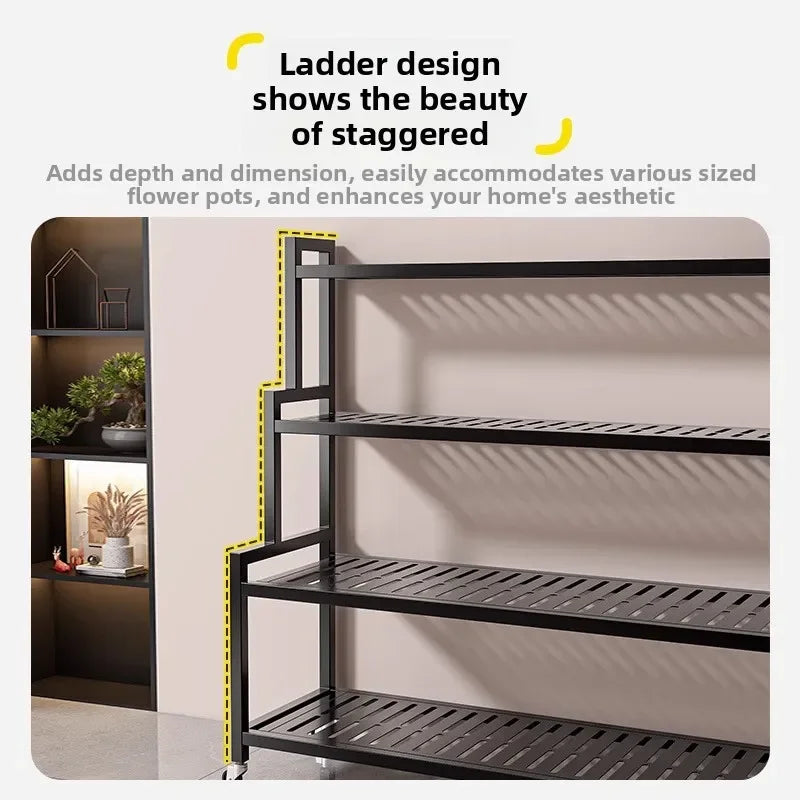 Wrought Iron Multi-Layer Plant Stand | Floor Flower Rack