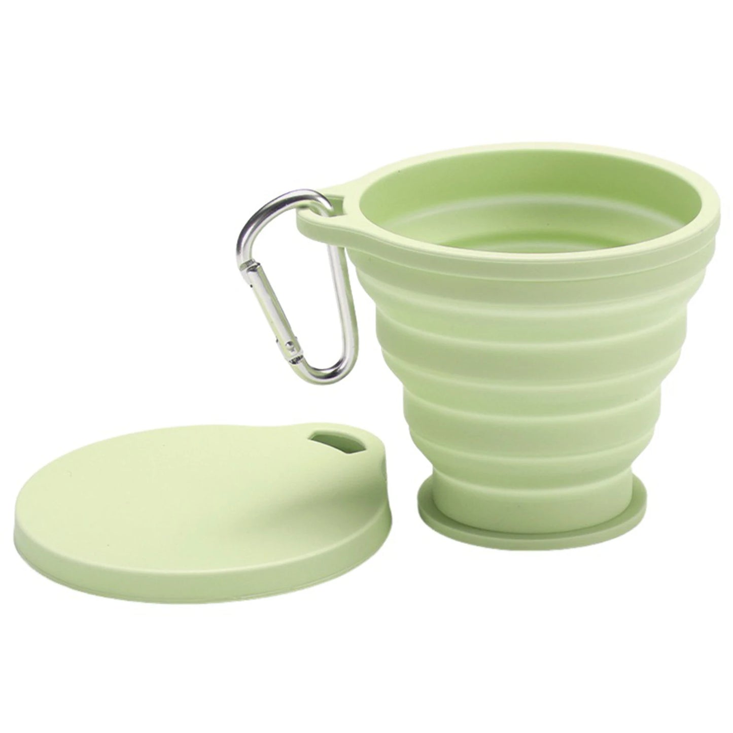 Foldable Silicone Water Cup Non BPA Lightweight Portable Collapsible Leakproof Water Cup For Travel Camping Outdoor Activities Peaceful Pleasures Health and Wellness Outdoor Green