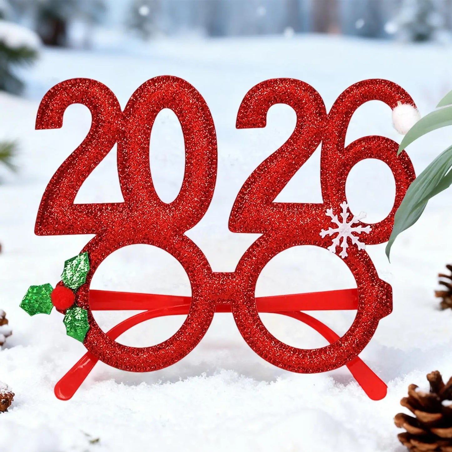 Funny 2026 Christmas Glasses | Holiday Party Photo Booth Eyewear