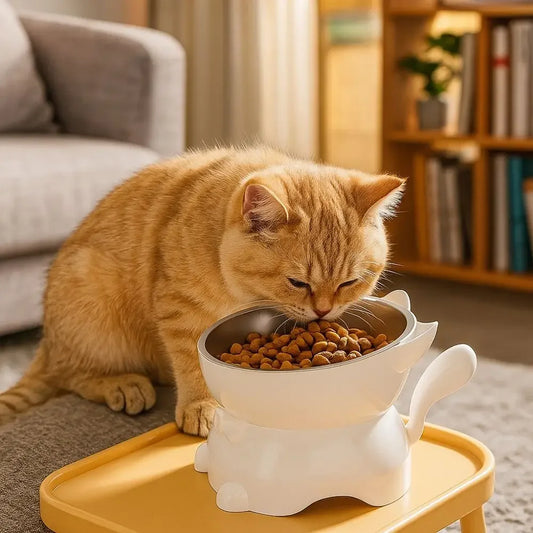 Elevated Cat & Dog Bowl – Anti-Spill Stainless Steel Pet Bowl Elevated Pet Bowl Peaceful Pleasures Health and Wellness