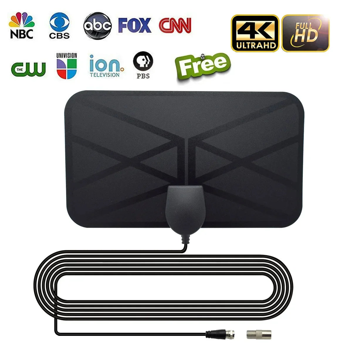 Mini Indoor DVB-T2 HDTV Antenna – 1080p, 50-Mile Range