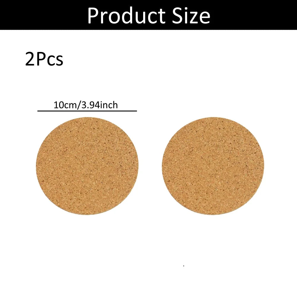 2/4/6Pcs Round Cork Coasters, Wooden Thick Drink Coasters, Heat Resistant Bar Coasters for Kitchen Restaurant Home Bar Cafe Peaceful Pleasures Health and Wellness 2Pcs Round 10x10cm
