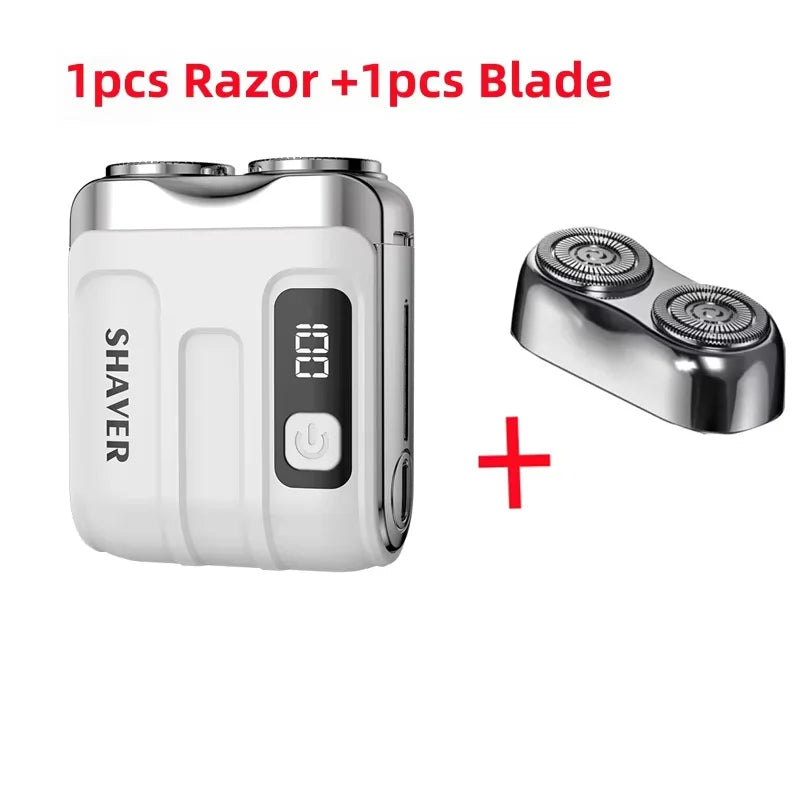 XMSJ Mini Rotary Electric Shaver | Dual Blade Rechargeable Trimmer