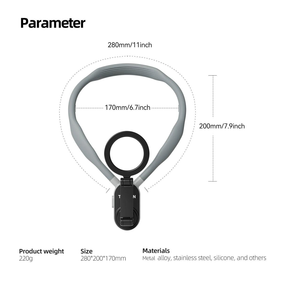 TELESIN Silicone Magnetic Quick Release Neck Mount Hold for IPhone 15 14 13 12 11 10 SAMSUNG HUAWEI XIAOMI Phone Accessories Peaceful Pleasures Health and Wellness
