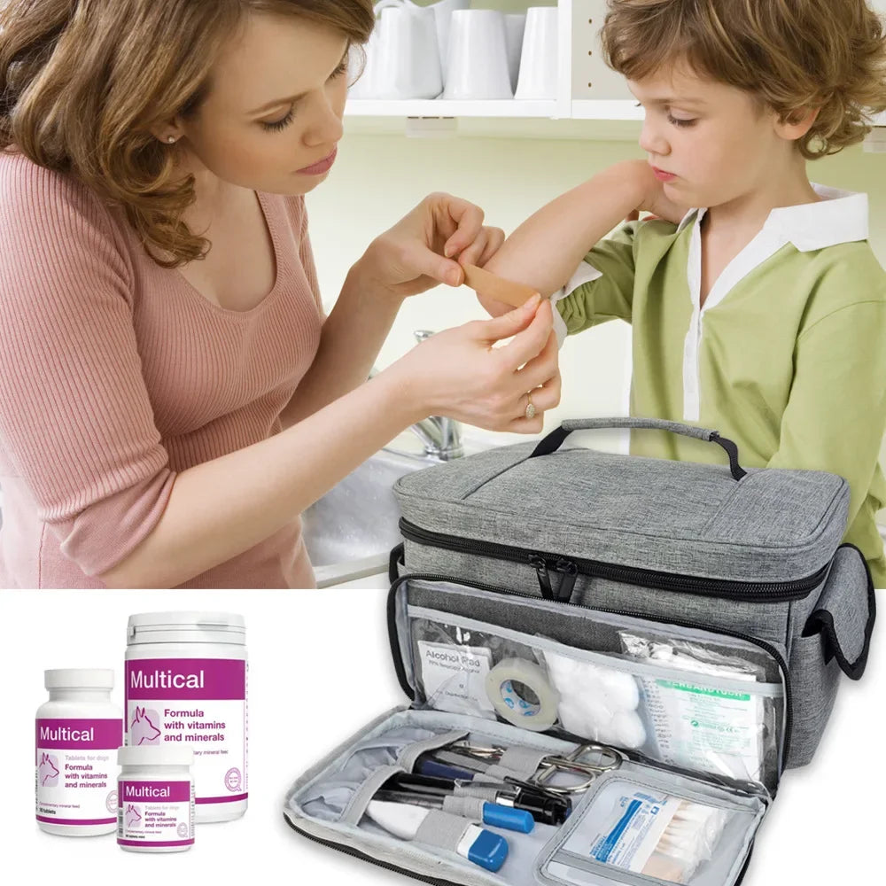 Travel First Aid Kit Bag for Home Medical Carry Bag Multifunctional Storage Organizer Layered Medicine Boxes Medicine Cabinet Peaceful Pleasures Health and Wellness