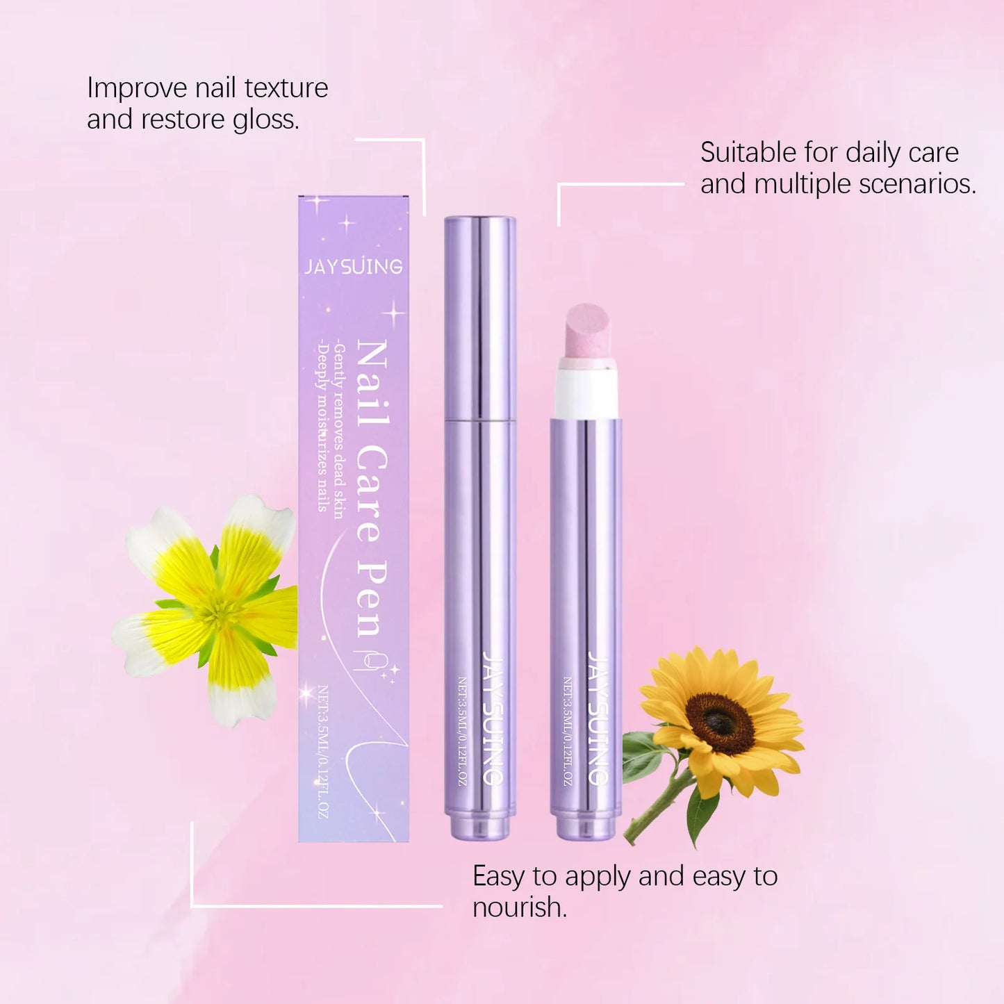Sunflower Seed Oil Nail Pen Nourish Repair Nails Soften Cuticle Prevent Breakage Strengthen Nails Quick Dry Nails Care Oil Pen Peaceful Pleasures Health and Wellness