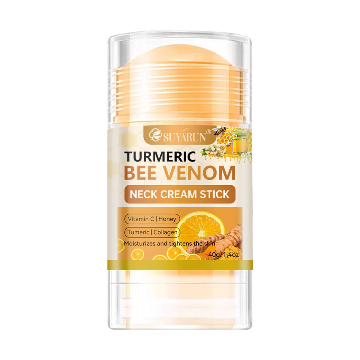 SUYARUN Turmeric Bee Venom Neck Cream Stick - Anti-Aging Firming, Wrinkle Reduction, Portable Moisturizer for all people. Peaceful Pleasures Health and Wellness 40g