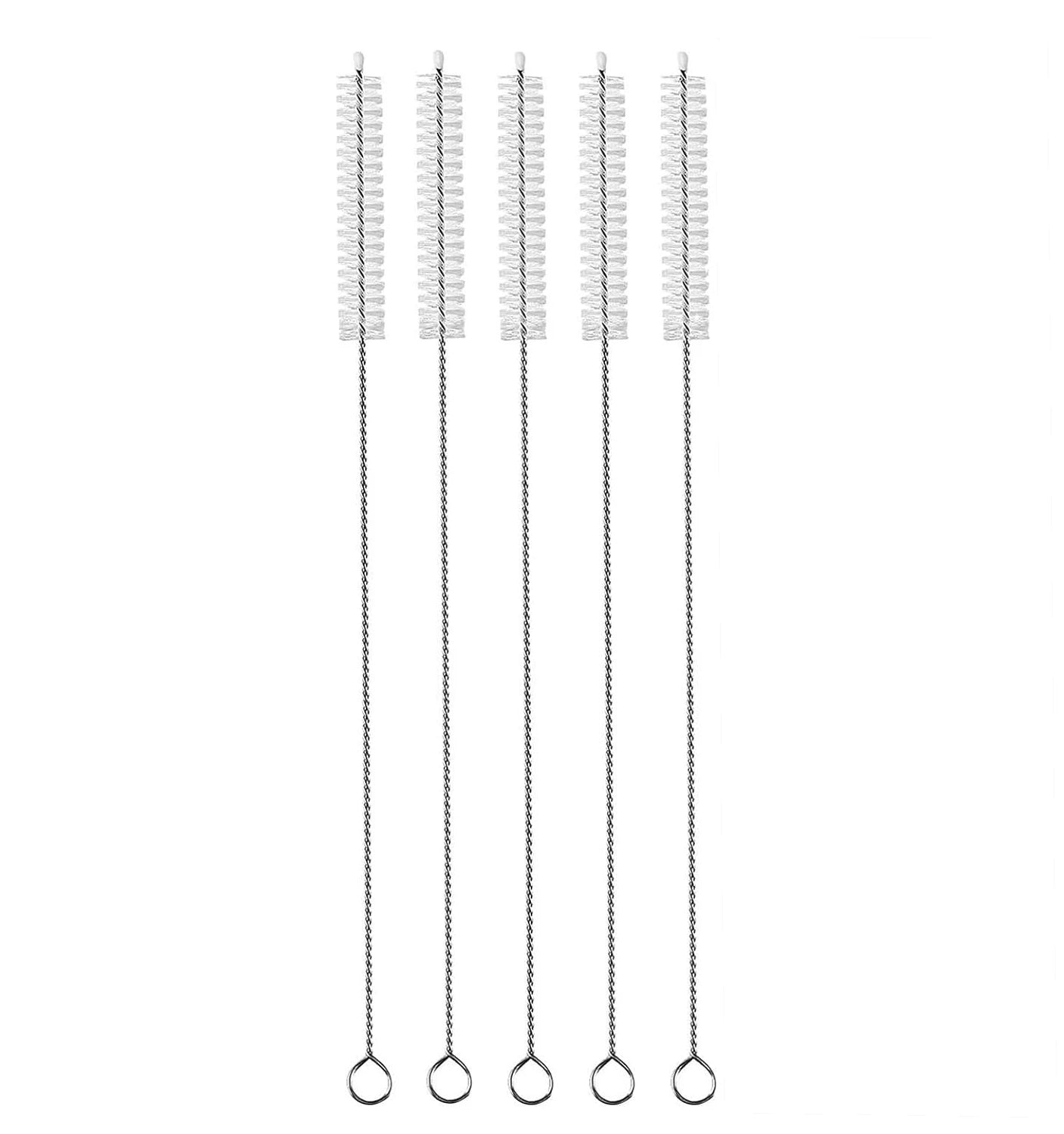 5-Piece Straw Cleaner Brush Kit – 3 Sizes, Extra Long Nylon