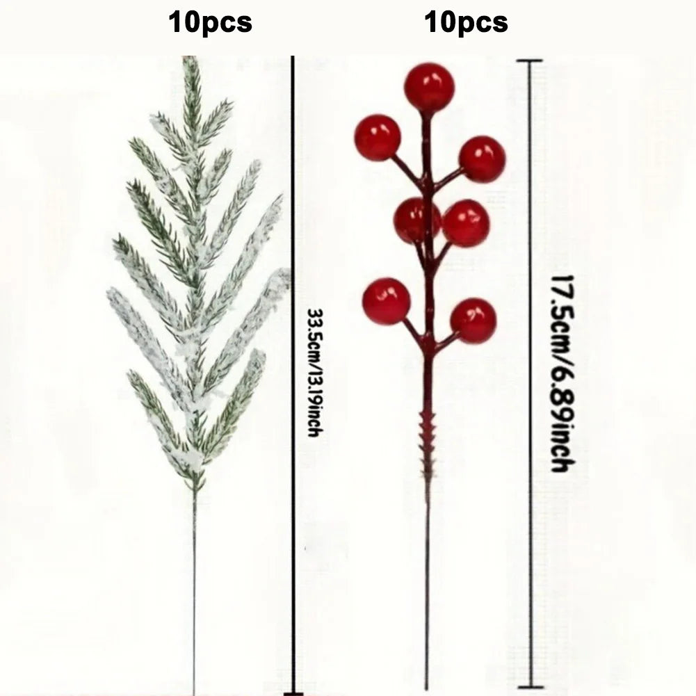 Artificial Norfolk Pine Branches Red Berries Holiday Decor Wreath