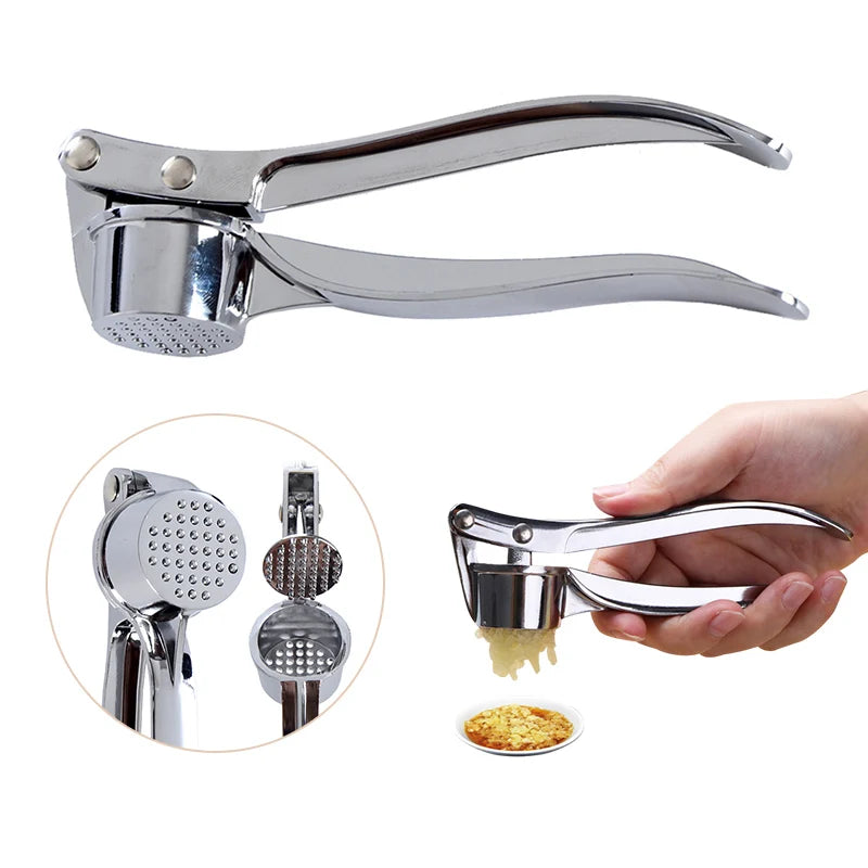 Stainless Steel Garlic Press Crusher & Mincer | Manual Kitchen Tool