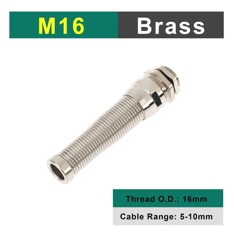 New IP68 Electrical Waterproof Strain Relief Anti-Bending Nickel-Plated Brass Cable Gland Connector Nylon Metal Cord Grips Peaceful Pleasures Health and Wellness 16x1.5 5-10mm