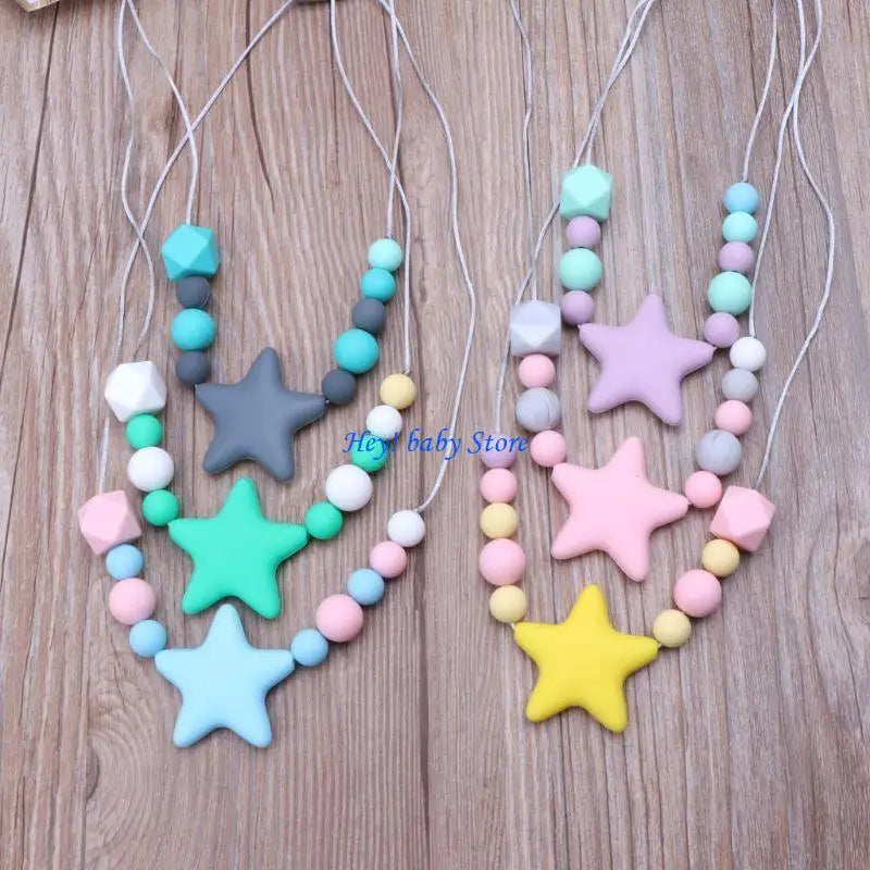 Silicone Teething Necklace | Sensory Chewing Pendant for Babies