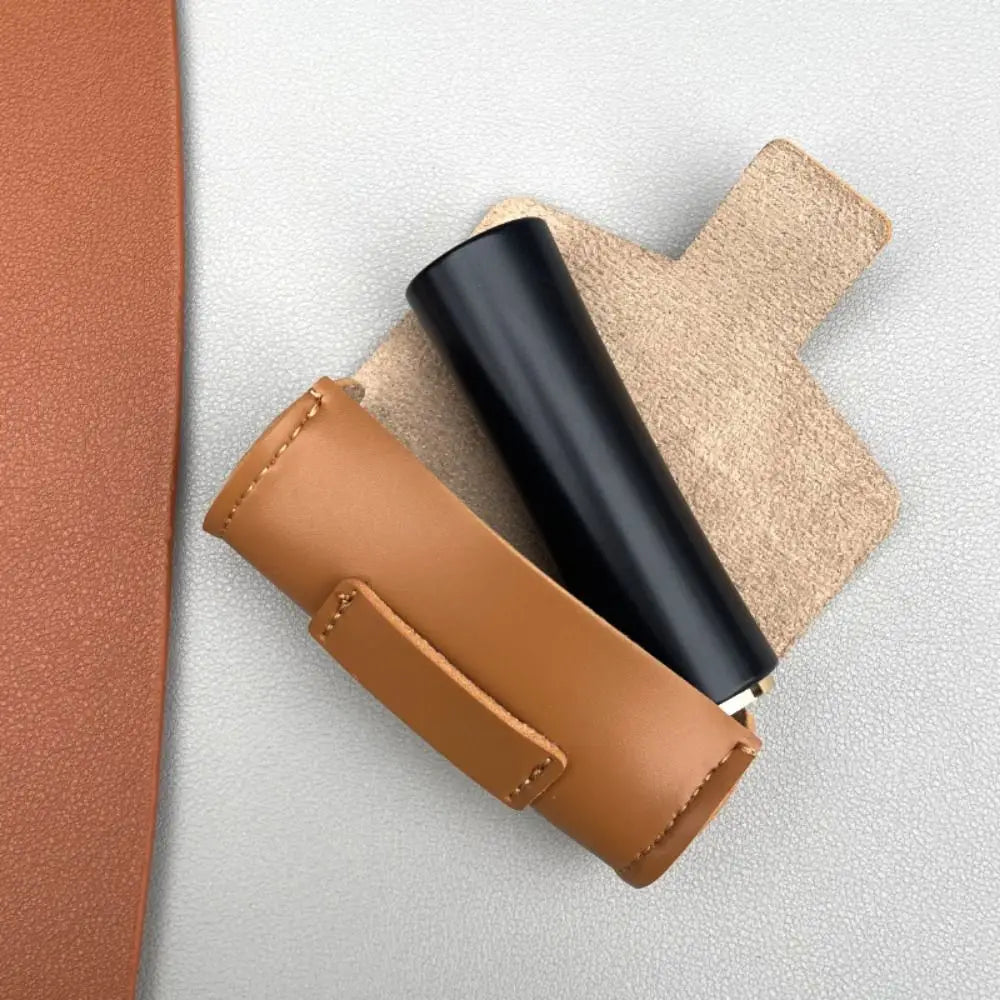 Mini PU Leather Lipstick Case with Keychain | Portable Cover