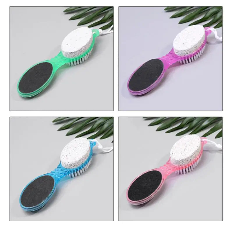 4 In 1 Foot Brush File With Pumice Stone Foot Rasp Sandpaper Foot Scrubber Brush For Feet Dead Skin Remover For Foot Care Tool Peaceful Pleasures Health and Wellness