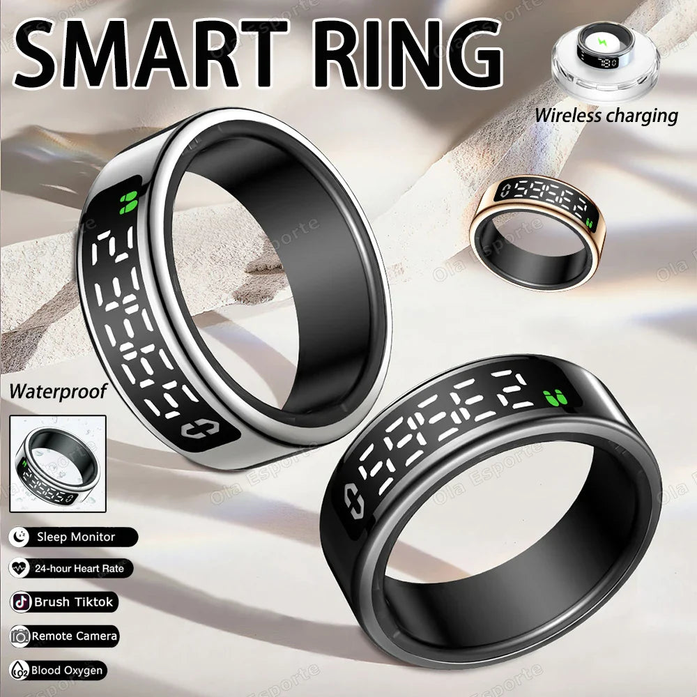Smart Ring Display – Heart Rate, Sleep & Gesture Control 5ATM