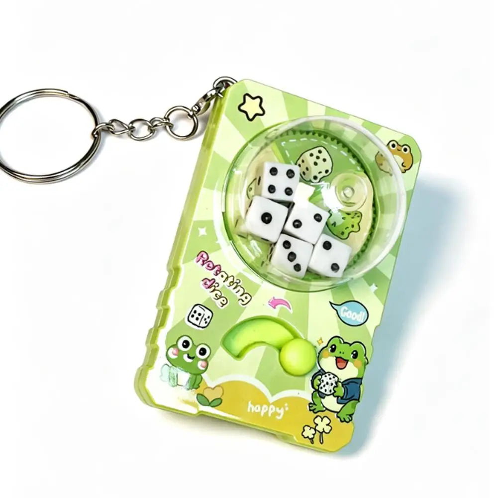 Cute Cartoon Rotating Dice Game Keychain Stress Relief Toy Manual