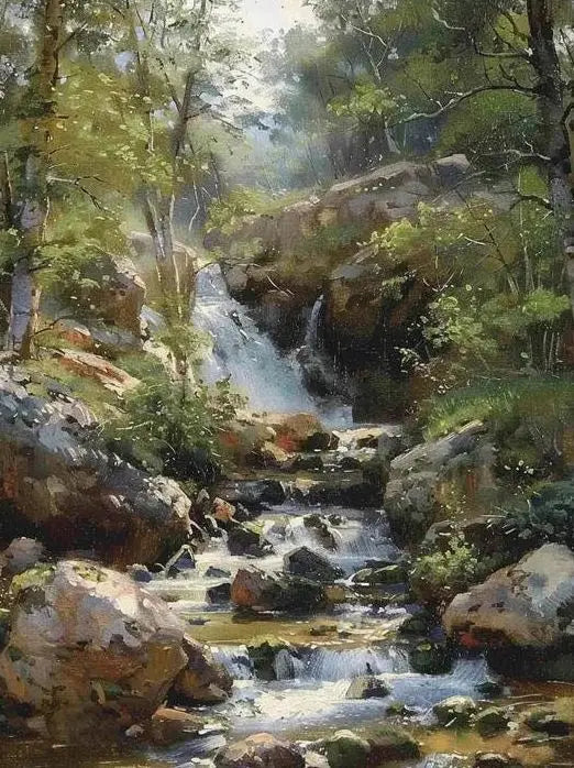 Landscape Art Posters Canvas Printing, Colorful Fashion Trend Wall Art for Rural Villas & Home Decor, Natural Aesthetic Canvas Peaceful Pleasures Health and Wellness