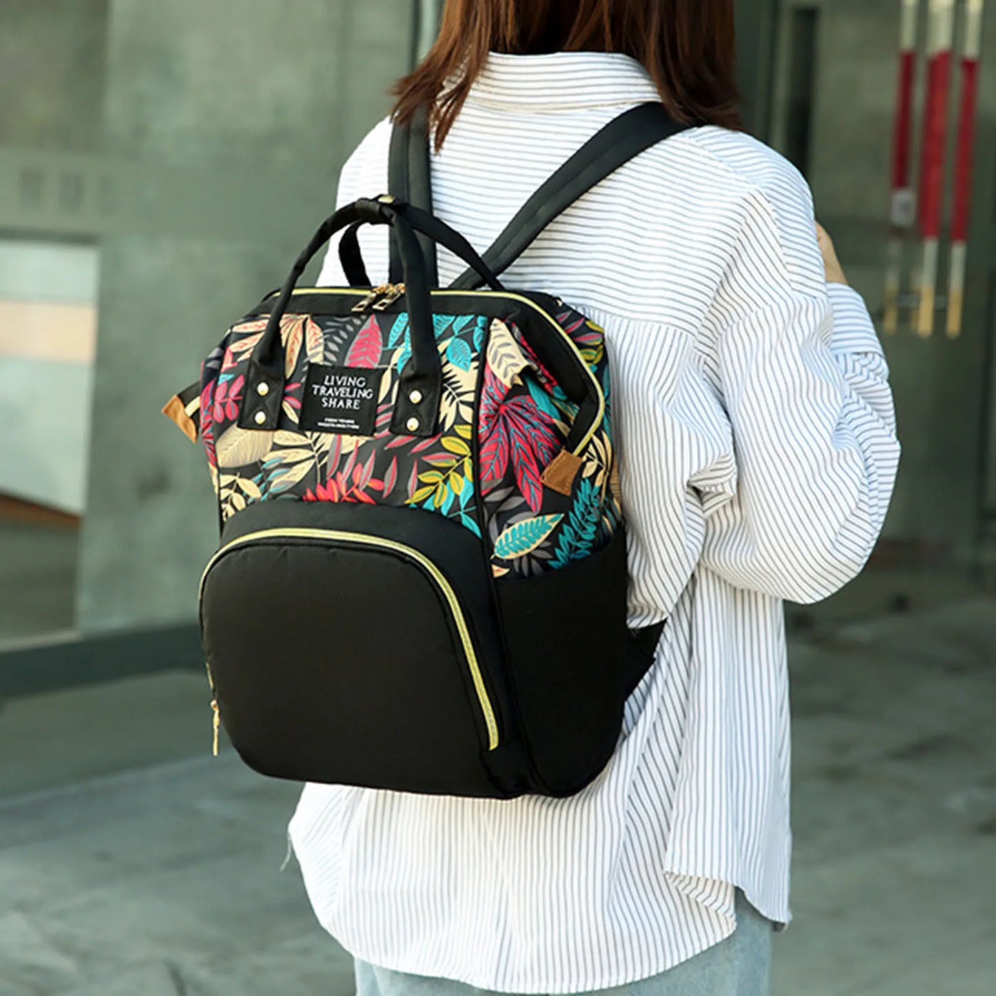 Maternity Travel Bag for Baby Essential Large Capacity Backpack with Anti-theft Back Pocket for Mothers Day Gifts Peaceful Pleasures Health and Wellness