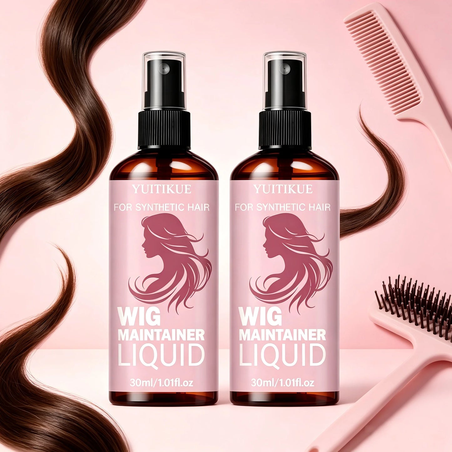 YUITIKUE 30ml Wig Maintainer Liquid Spray for Synthetic Hair Smooth Frizz Control Wig Care Solution Peaceful Pleasures Health and Wellness 2pc