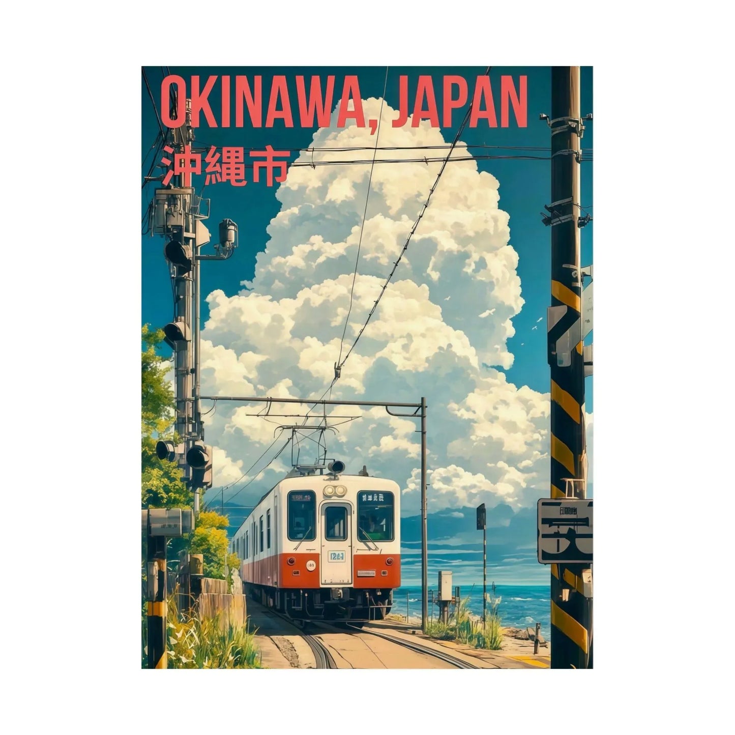 Retro Japanese Railway Landscape Canvas Print Tokyo Rainy Night Street Wall Art Poster for Modern Living Room Bedroom Home Decor Peaceful Pleasures Health and Wellness WO739 20x30cm Unframed