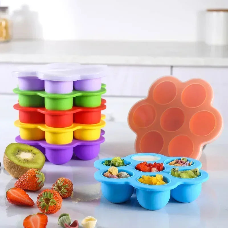 Silicone 7-Hole Egg Bite Mold with Lid | BPA-Free Food Tray Silicone Baking Mold Peaceful Pleasures Health and Wellness