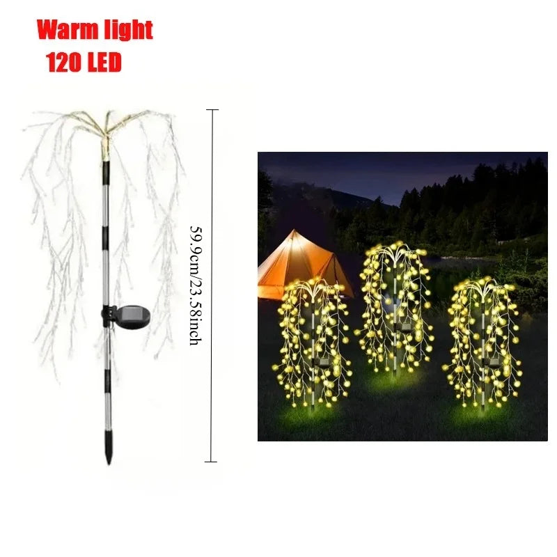Solar Firework LED Garden Stake Lights | 120 LED Copper Wire