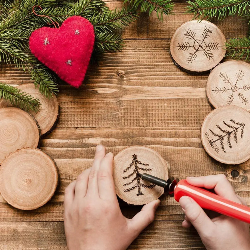 Natural Wood Slices Craft Wood Kit with Hole Wooden Circles Tree Slices for Arts and DIY Crafts Crafts Christmas Ornaments Peaceful Pleasures Health and Wellness