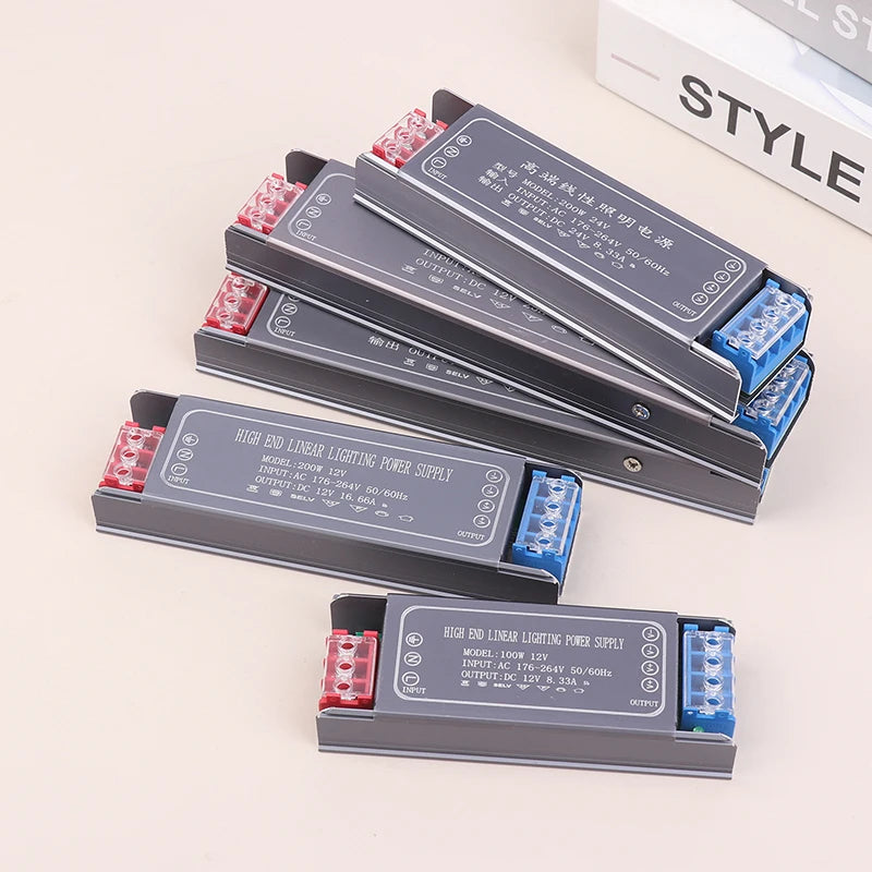 New DC 12V 24V Switching Power Supply -264V LED Light Driver Power Adapter 100W 200W 300W Mute Lighting Peaceful Pleasures Health and Wellness