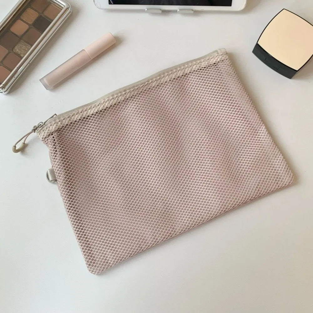 Mesh Makeup Storage Bag | Zipper Travel Cosmetics Organizer