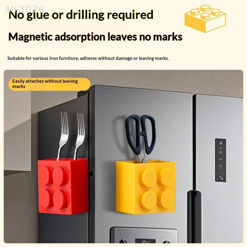 Magnetic Refrigerator Side Storage Rack | Kitchen Wrap Organizer