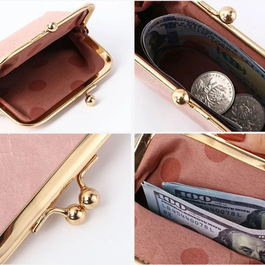 Women's Mini Leather Clutch Wallet – Coin Purse & Card Holder